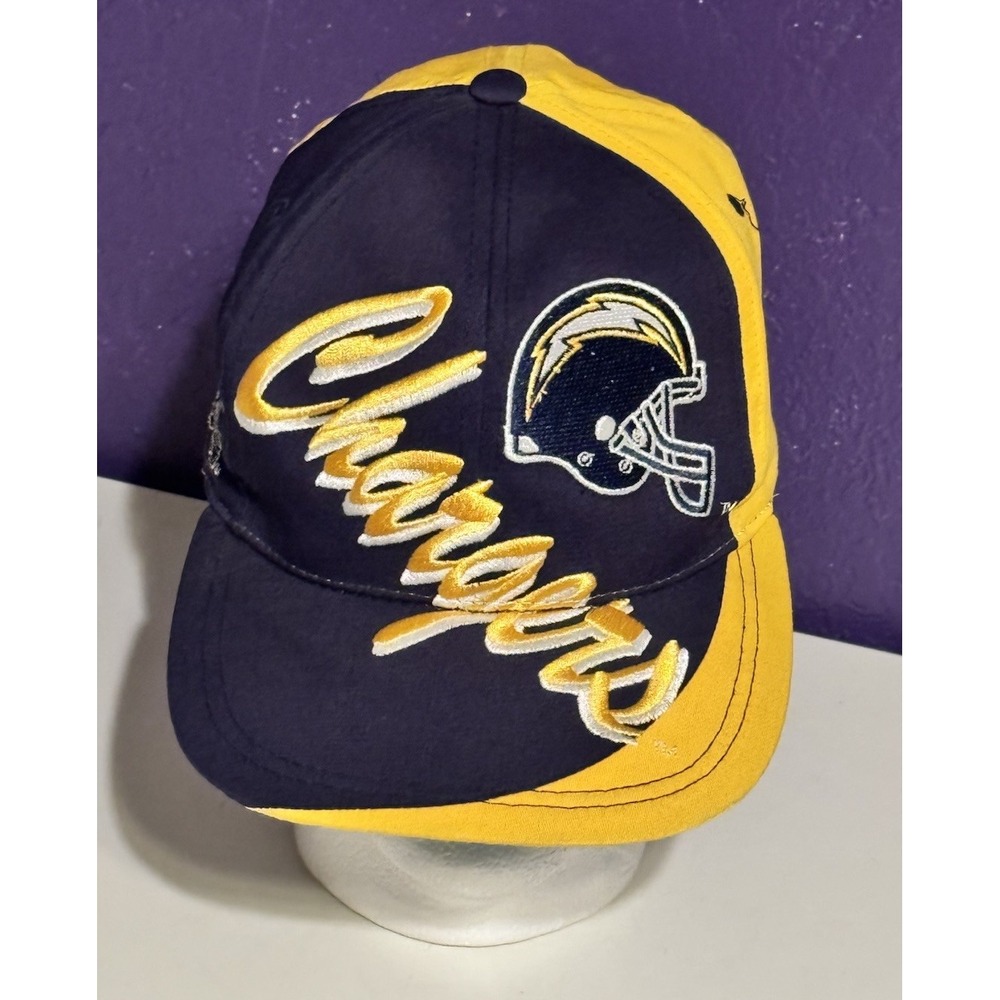Vintage San Diego Chargers Spell Out Script Big Logo SnapBack Hat Logo 7 Rare